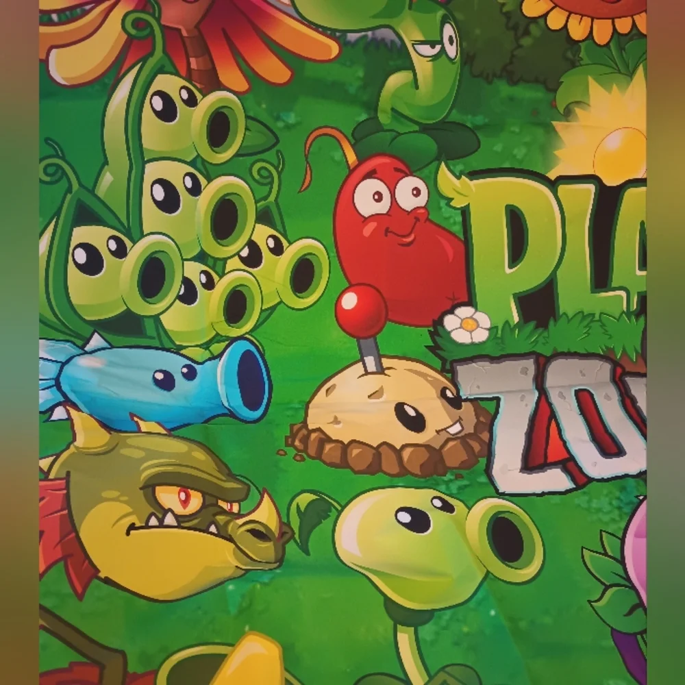 Grehge Backdrop Poster Plants VS Zombies Large Wall Birthday Party Wall Decor